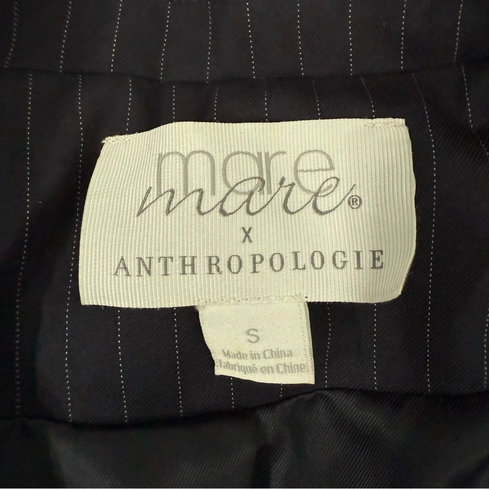 Women’s Mare Mare Anthropologie Pinstripe Oversized Blazer Button Up Size Small - Picture 13 of 16